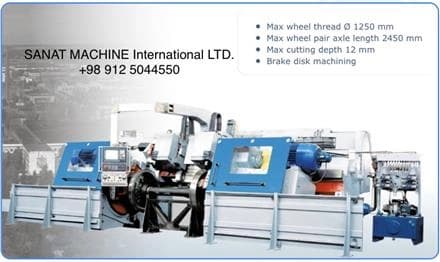 تراش CNC چرخ و محور واگن‌های ریلی
 - تصویر 1